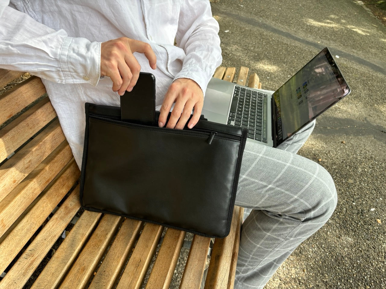Faraday-Tasche für Telefon und Laptop