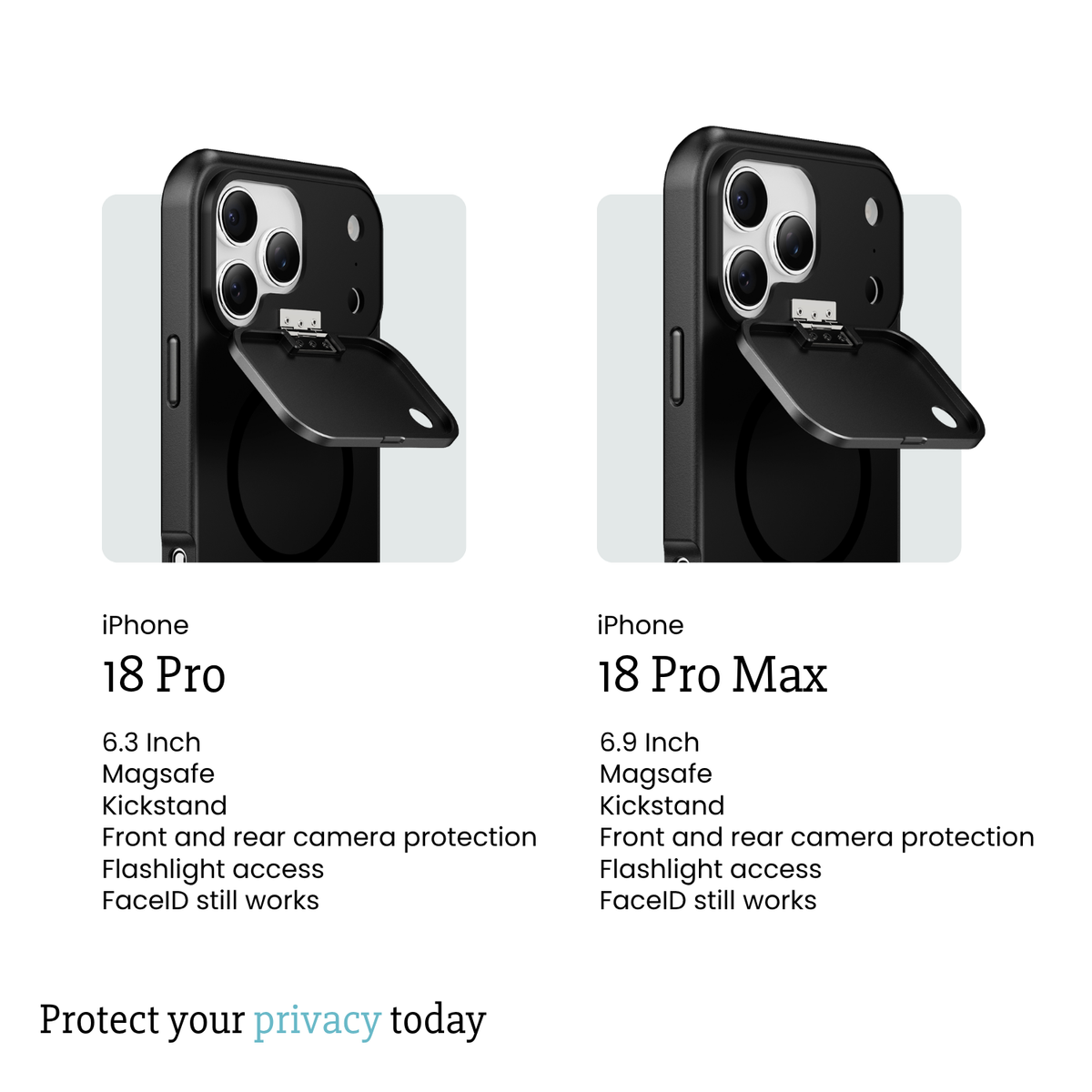 iPhone 18 Pro oder 18 Pro Max Datenschutzhülle | VORBESTELLUNG – siehe Hinweis unten