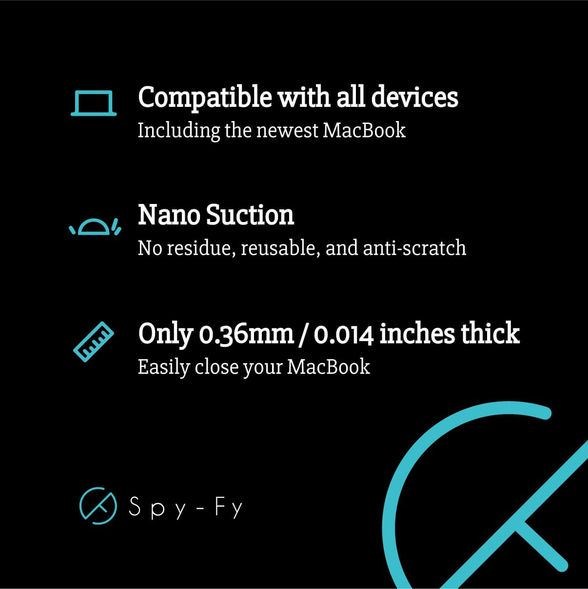 Spy-Fy MacBook Webcam-Abdeckung mit Nano-Saugnapf